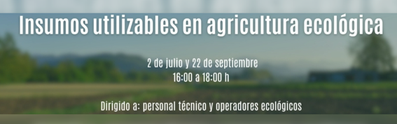 Insumos utilizables en agricultura ecológica